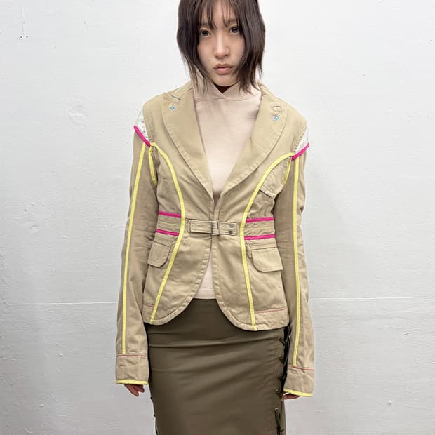 디스퀘어드 2005S/S 벨티드 파이핑 자켓