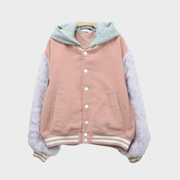 JUNIOR SWEET 퍼 포인트 울 혼방 야구 점퍼 61193