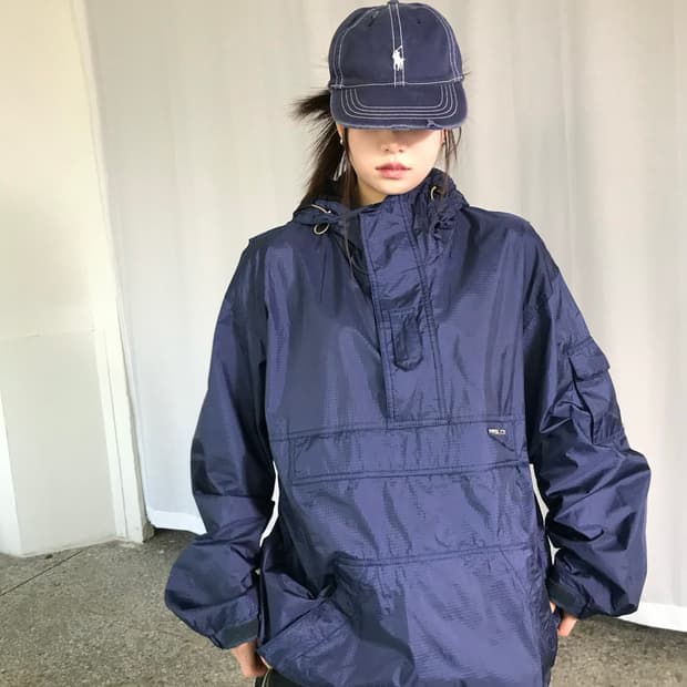 네이비 스키장 아노락 