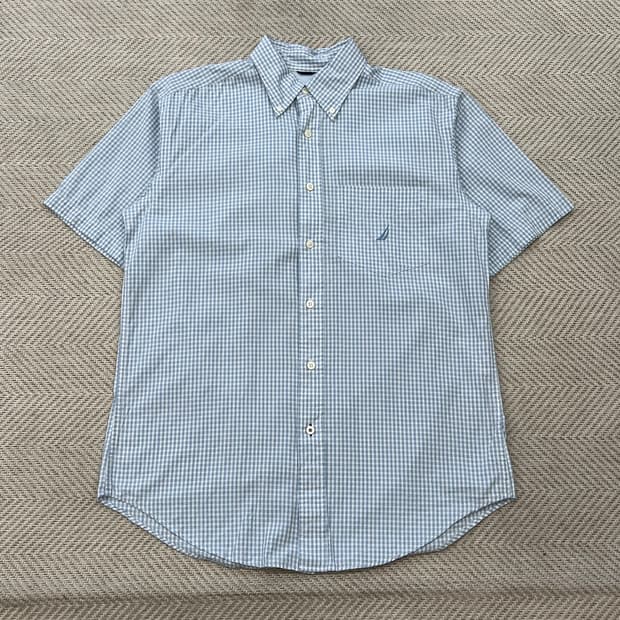 노티카 체크 하프 셔츠 r3570