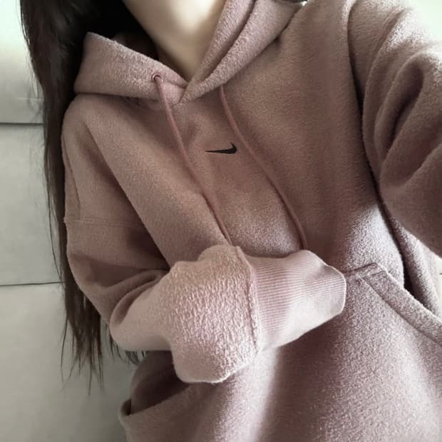 나이키 피닉스 오버 핑크 후드티