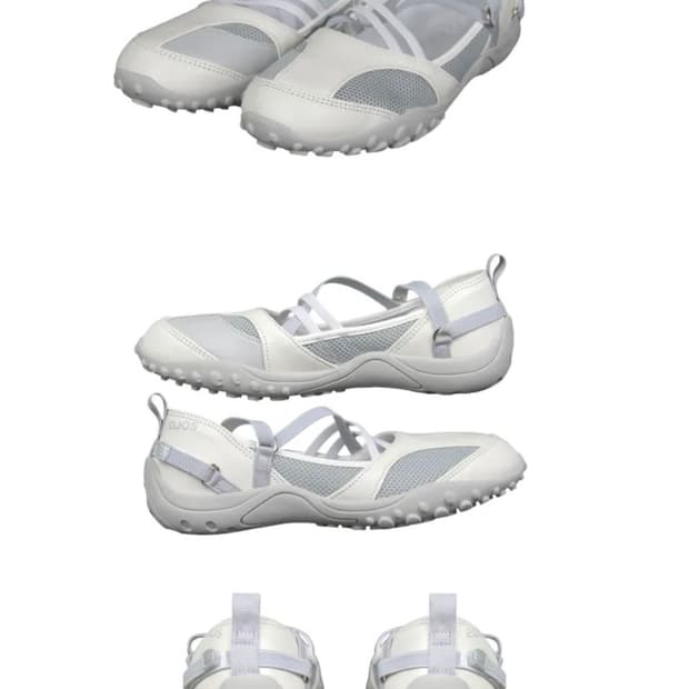 오호스 Strap Embossed Toe Shoes Ivory 250