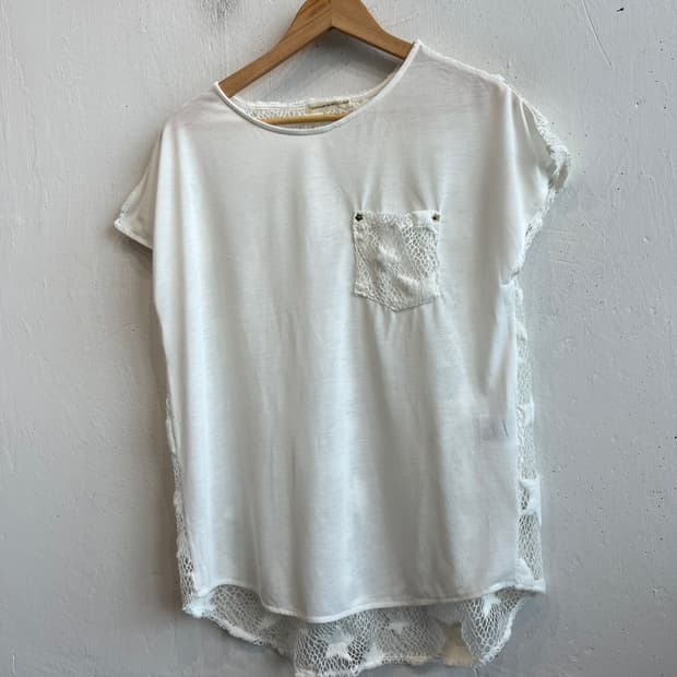 NICE CLAUP JPN 시스루 스타 블라우스