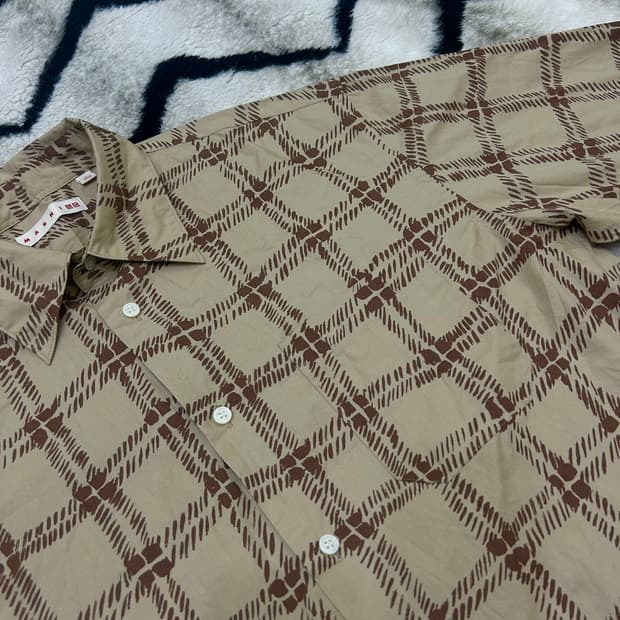 [L]유니클로x마르니 오버핏 프린트 셔츠/베이지