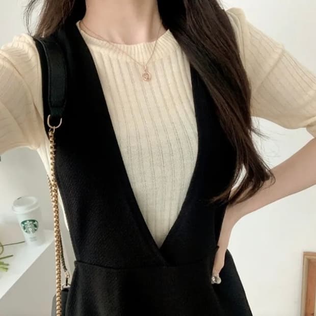 블랙 뷔스티에 플래어 원피스