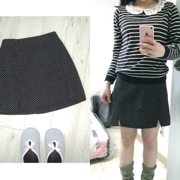 dot short daliy skirt