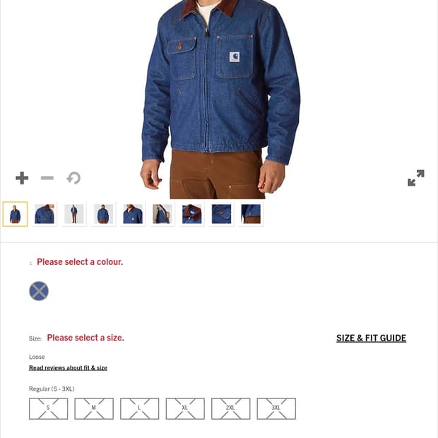 칼하트 크래프티드 시리즈 데님자켓