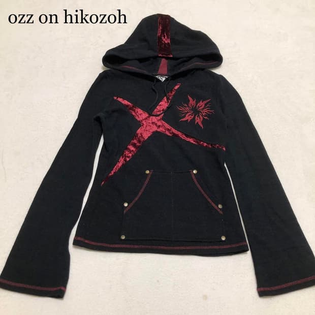 ozz on hikozoh 오즈온 블랙 벨벳 후드슬리브 오리엔탈