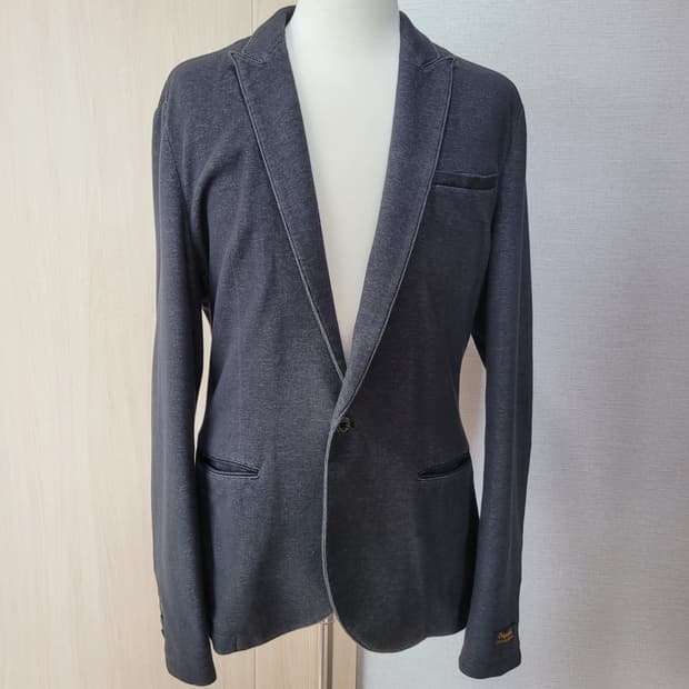 잭앤존스 Jack & Jones 남자 원버튼 니트 자켓 다크그레이