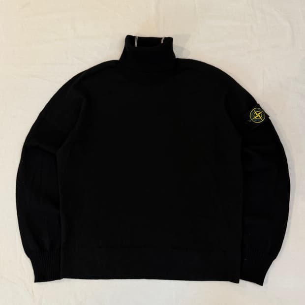 07FW 스톤아일랜드 아카이브 터틀렉 울 니트 블랙