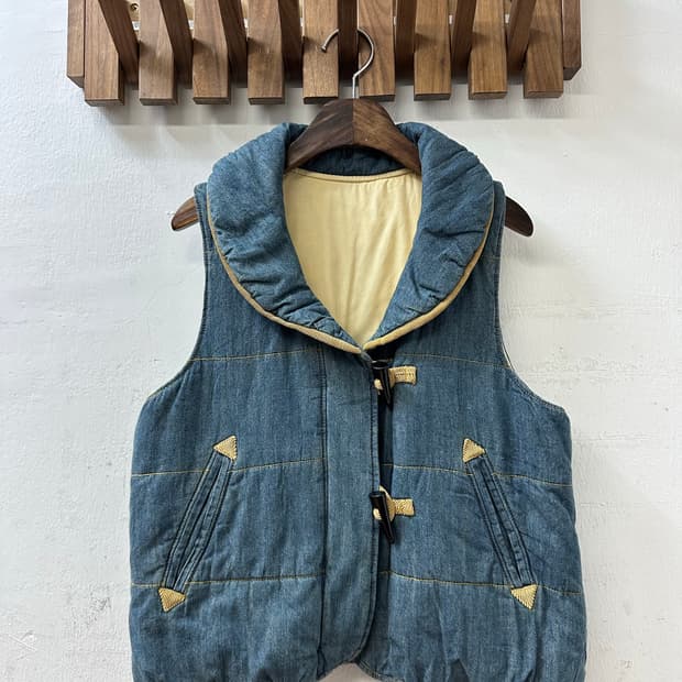 일본빈티지 토글 버튼 데님 베스트 