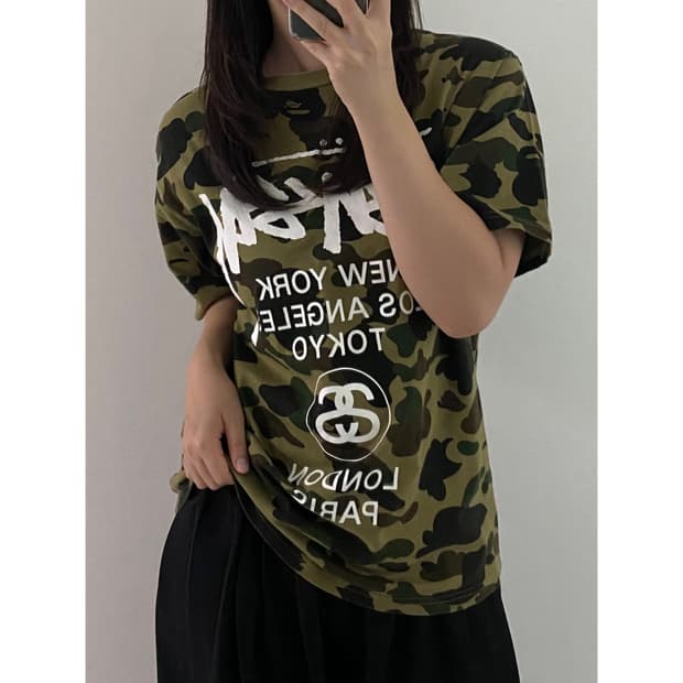 베이프 스투시 콜라보 반팔티