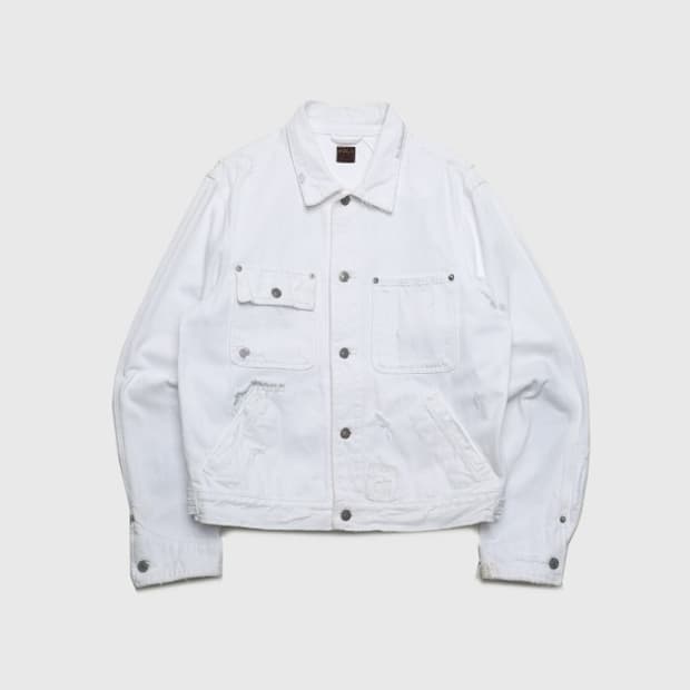 boro white denim trucker