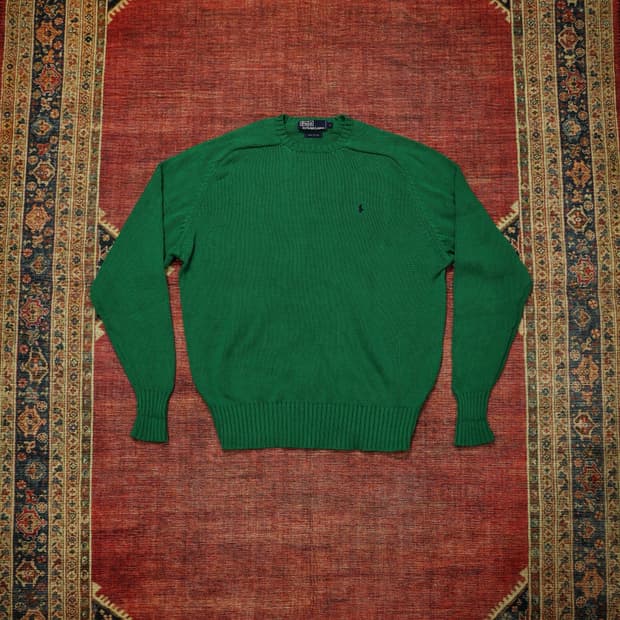 90s 빈티지 폴로 코튼 니트 그린 판매