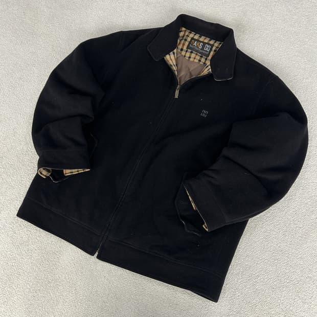 닥스 블랙 울 짚업 자켓 100