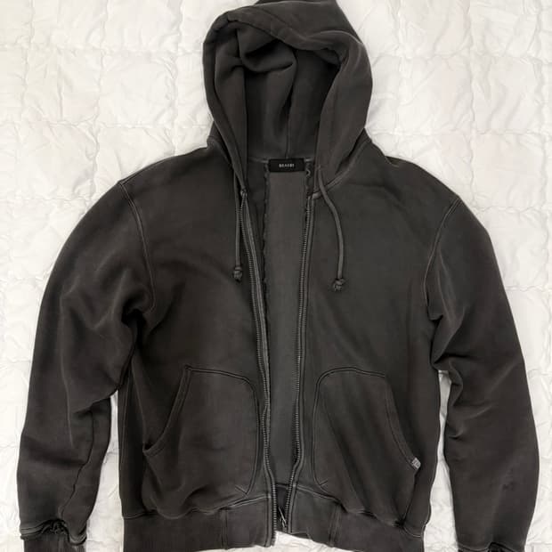 비이커 가먼트다잉 후드집업 그레이