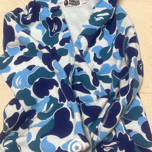 베이프 주니어 블루 후드집업