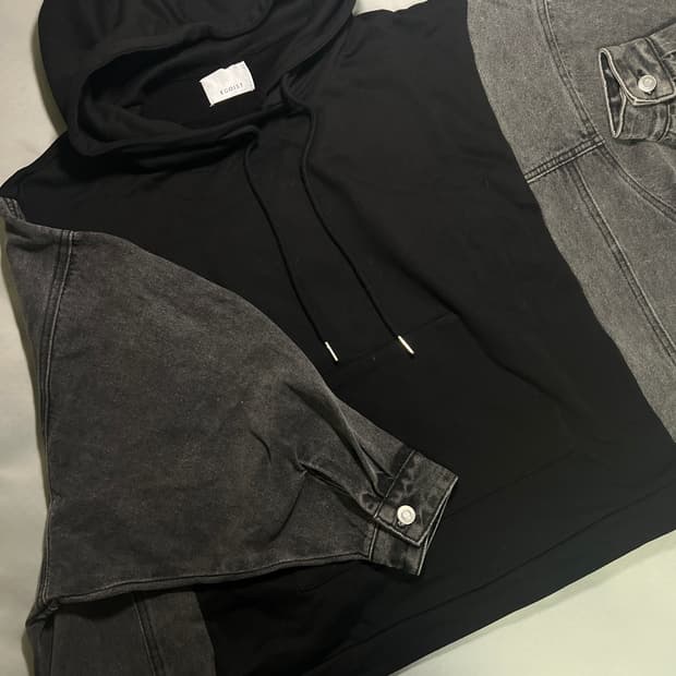 EGOIST Black Denim Hoodie 3XL