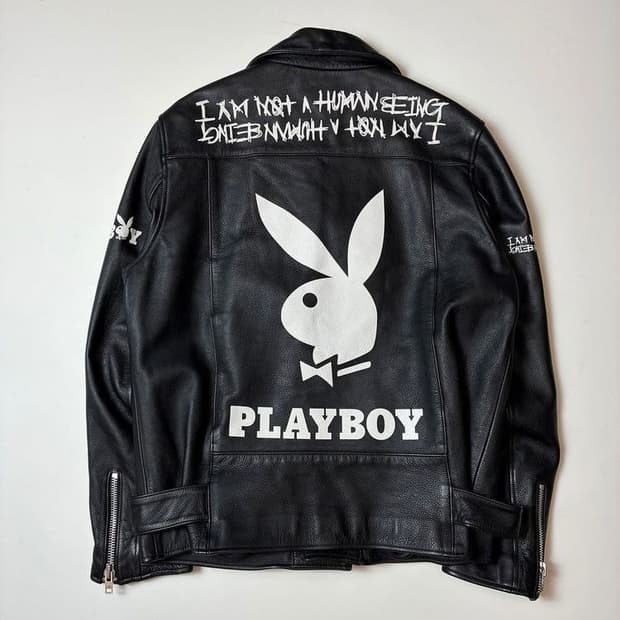 플레이보이 x 휴먼비잉 소가죽 라이더 자켓 PN8414