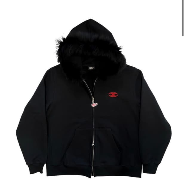 FUR HOODIE BLACK