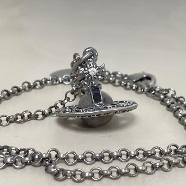 비비안웨스트우드 아카이브 엔틱 천연석 3d orb 팬던트 목걸이