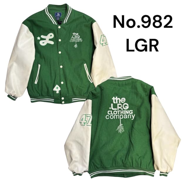 LRG 빅로고 자수 가죽 바시티 자켓 스타디움 점퍼