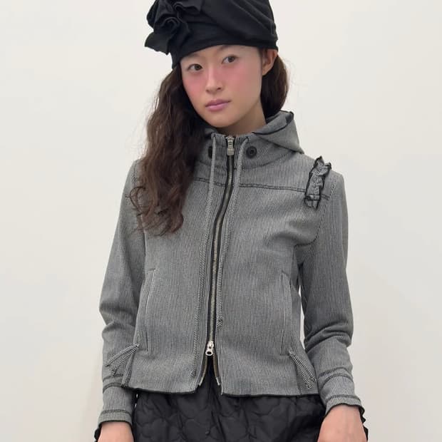 타입서비스 러플 스티치 후드 자켓