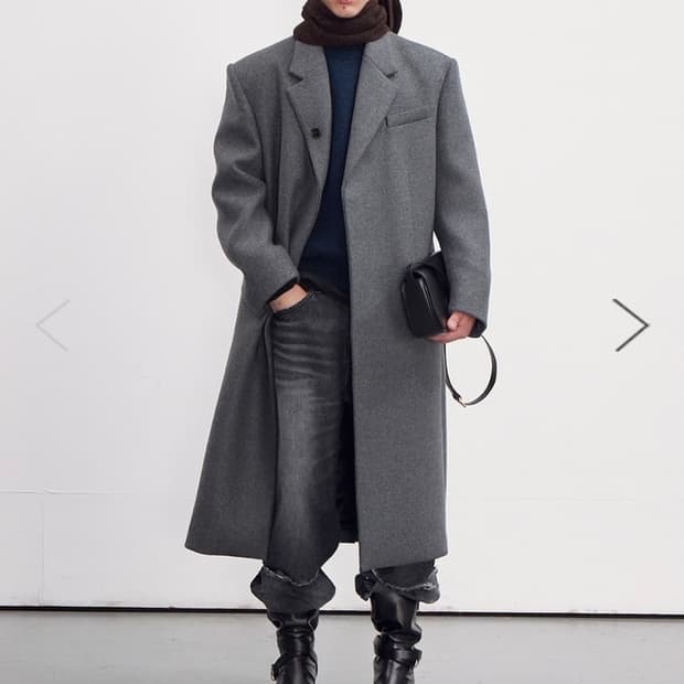 [구매] 렉토 헤비 울 오버사이즈 싱글 코트 그레이 M사이즈