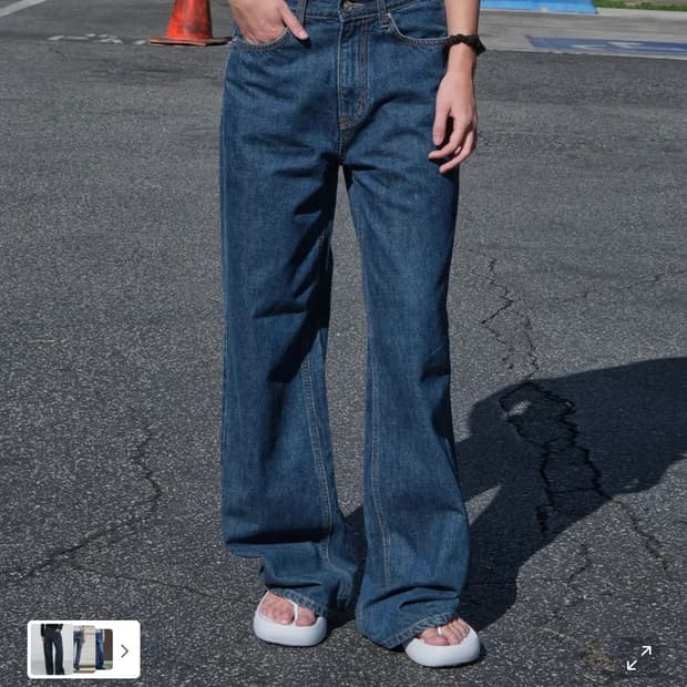 로우클래식 와이드레그진 다크블루L