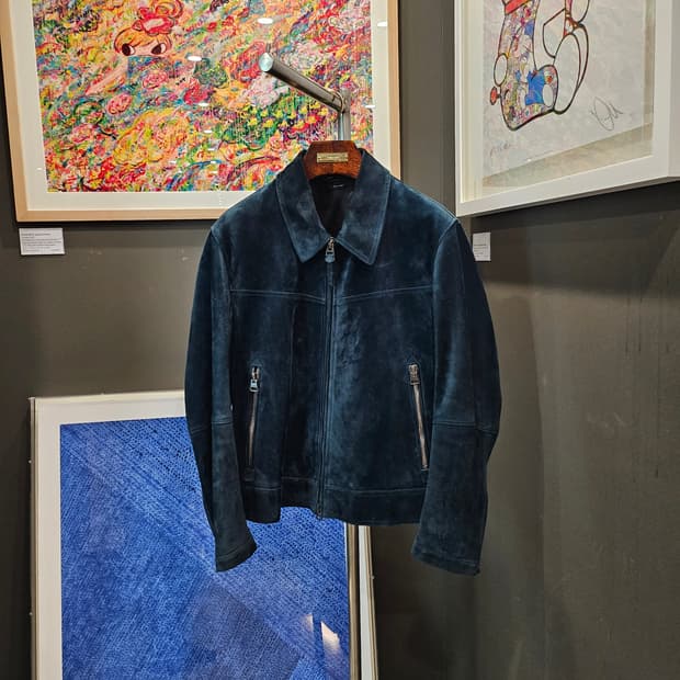 톰포드 레더 트리밍 스웨이드 트러커 자켓