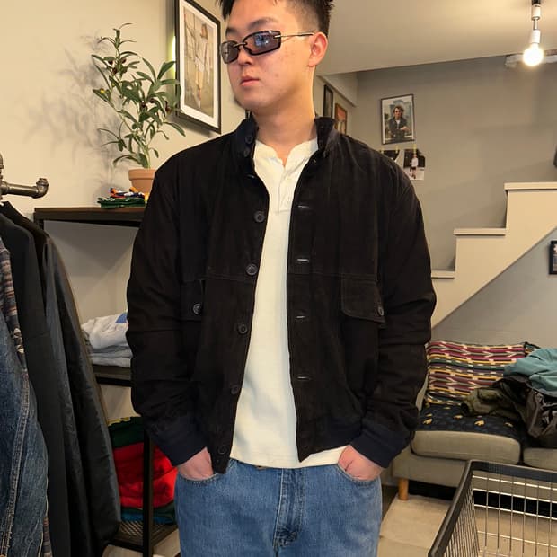 Old Euro genuine leather suede jacket 