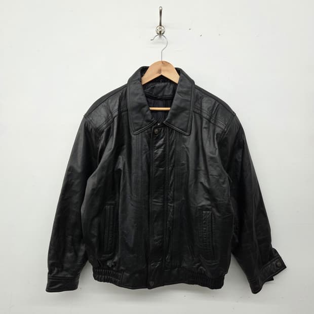 블랙 양가죽 봄버 자켓 남성 XL