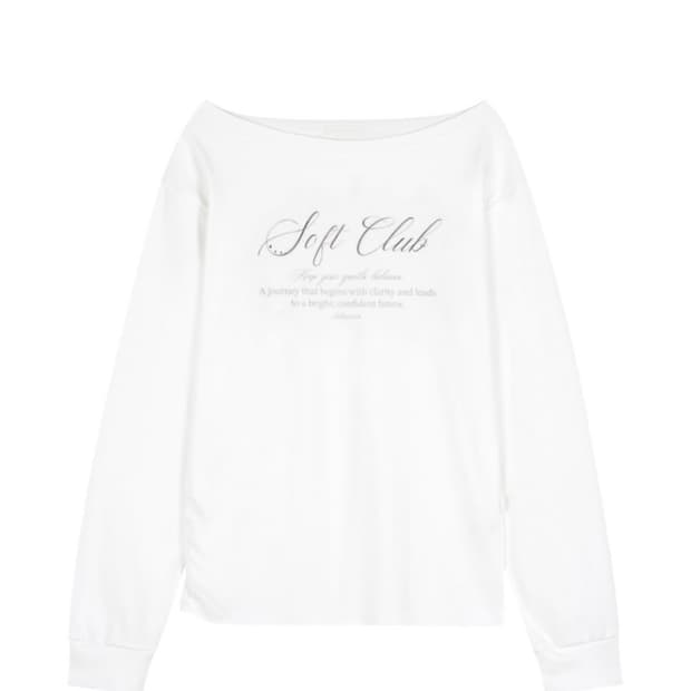 클리시어 soft club 원오픈숄더 티