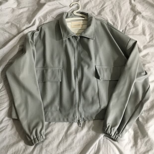 슈가파우더 그레이 투웨이 집업자켓