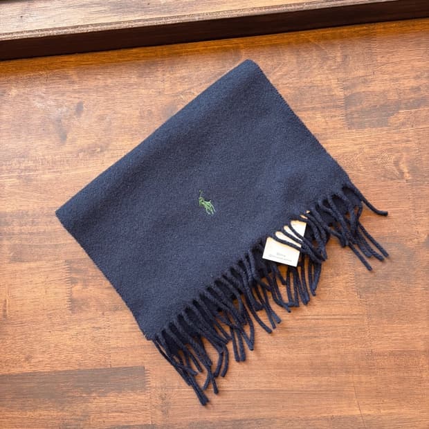 15490 - 폴로 랄프로렌 네이비 캐시미어 머플러 (캐시미어 100%)