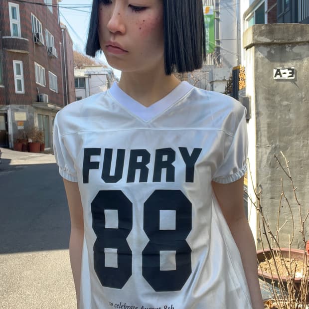 빈티지 화이트 럭비 져지 반팔 티셔츠