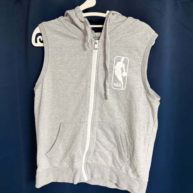 NBA 민소매 후드 집업 그레이