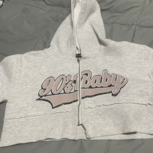 빈티지 후드크롭집업