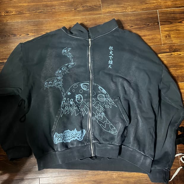 (새상품)트래비스캇 무라카미 리본 후드집업