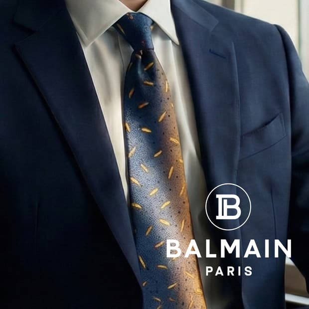 발망 실크 브라운 패턴 넥타이 9.8cm A등급 A19595
