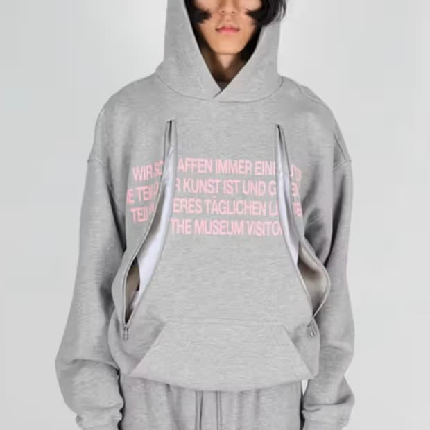 더뮤지엄비지터 컷아웃 후드티 그레이 M