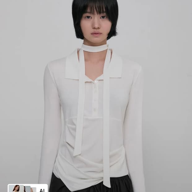 플레어업 Asymmetrical Draped Shirt 2사이즈