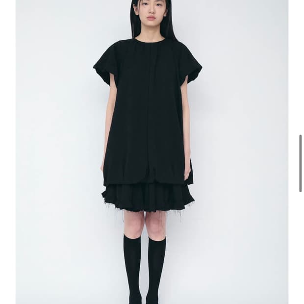 COSMOSS VOLUME MINI DRESS (FLORAL BLACK)