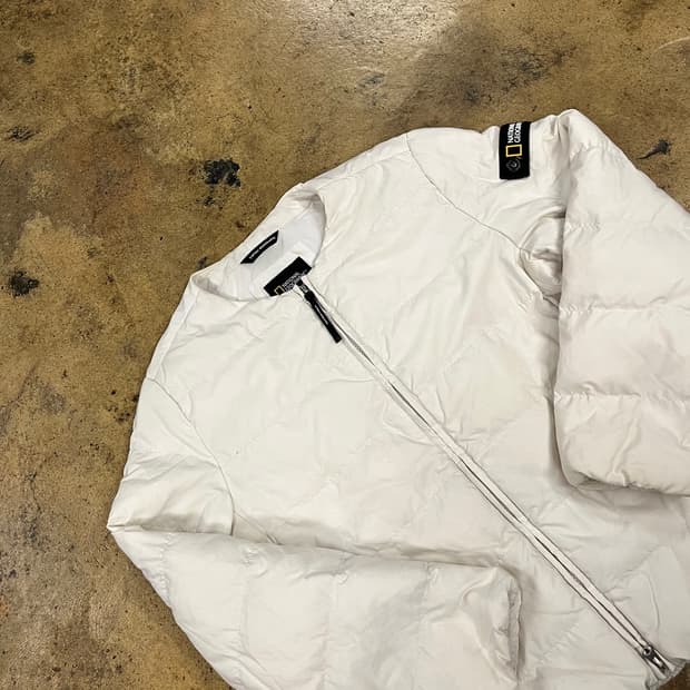 [정품/S] 내셔널지오그래픽 아이보리 패딩 점퍼 b16