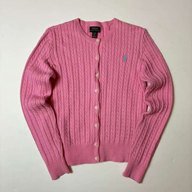 폴로 랄프로렌 큐알 신형 꽈배기 니트 가디건 PN8856