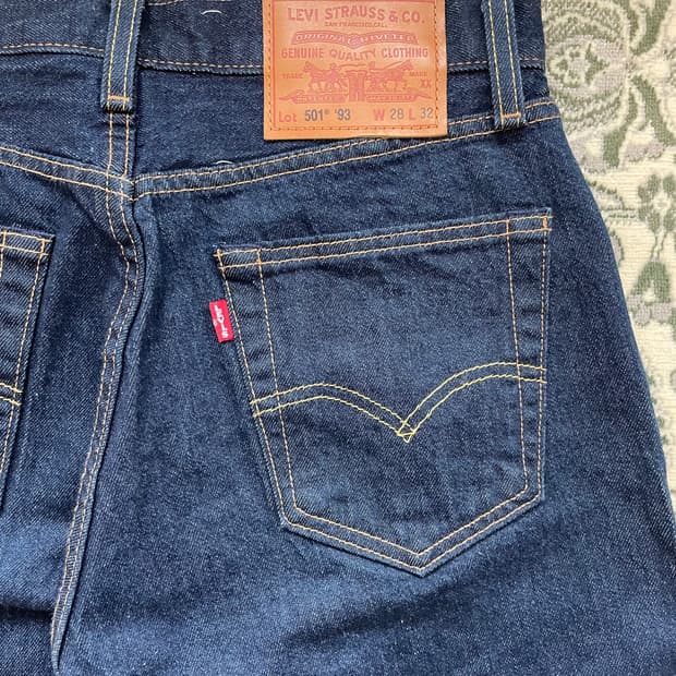 리바이스 501 93 프리미엄 데님 진 청바지 허리 28 기장 32 새상