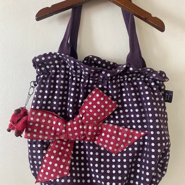 키플링 도트리본 토트백 가방
