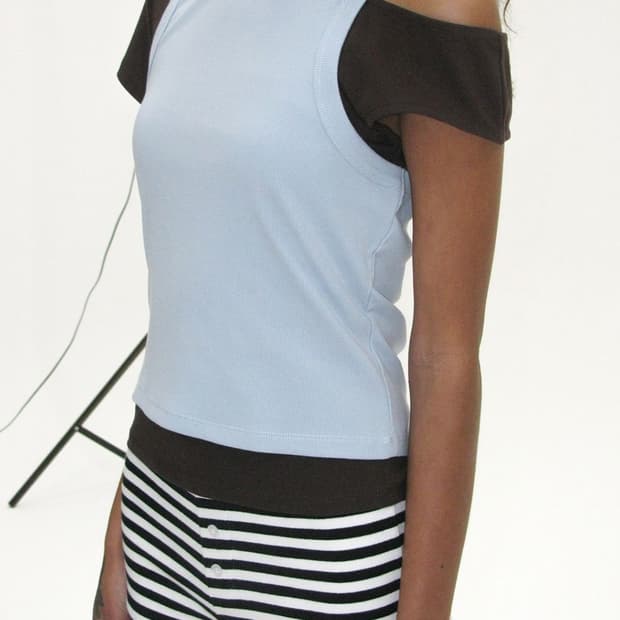 파르티멘토우먼 언발란스 더블 레이어드 탑