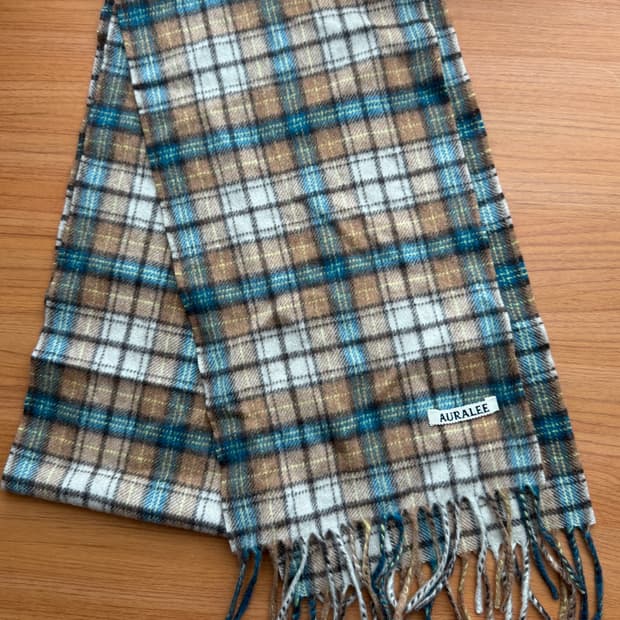 오라리 체크 캐시미어 머플러