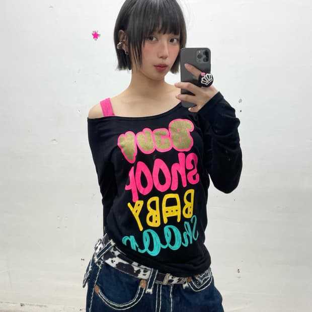 Baby Pink Shoulder Retro Long Sleeve 